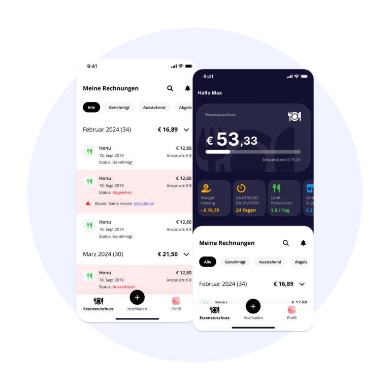 Die digitale Essensmarke in Form einer App
